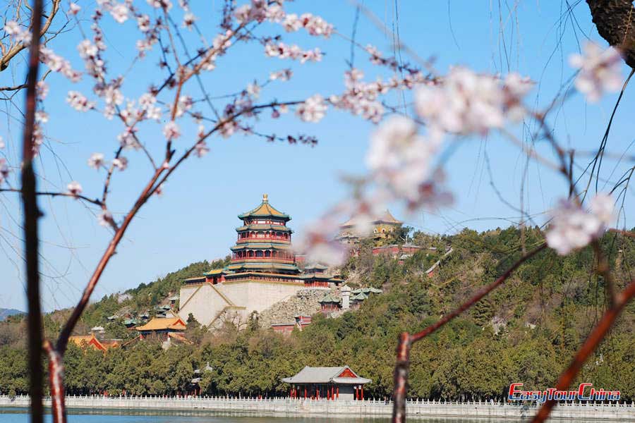 Summer Palace in spring when the flower area in full bloom